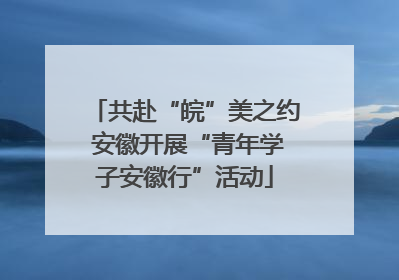 共赴“皖”美之约 安徽开展“青年学子安徽行”活动