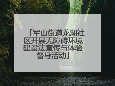 军山街道龙湖社区开展无障碍环境建设法宣传与体验督导活动