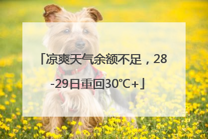 凉爽天气余额不足，28-29日重回30℃+