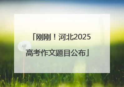 刚刚！河北2025高考作文题目公布