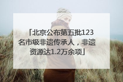 北京公布第五批123名市级非遗传承人，非遗资源达1.2万余项