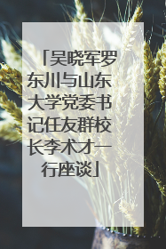 吴晓军罗东川与山东大学党委书记任友群校长李术才一行座谈