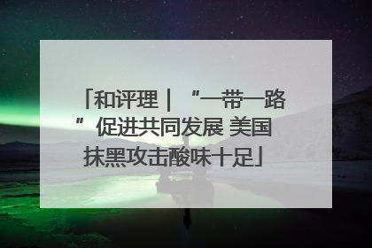 和评理｜“一带一路”促进共同发展 美国抹黑攻击酸味十足