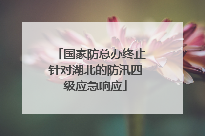 国家防总办终止针对湖北的防汛四级应急响应