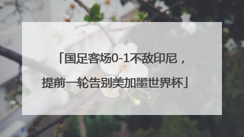 国足客场0-1不敌印尼，提前一轮告别美加墨世界杯