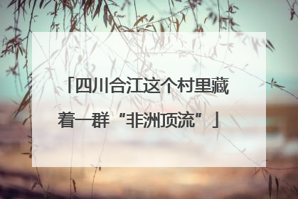 四川合江这个村里藏着一群“非洲顶流”