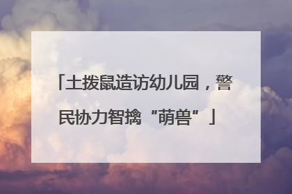 土拨鼠造访幼儿园，警民协力智擒“萌兽”