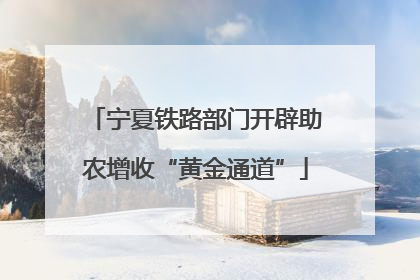 宁夏铁路部门开辟助农增收“黄金通道”