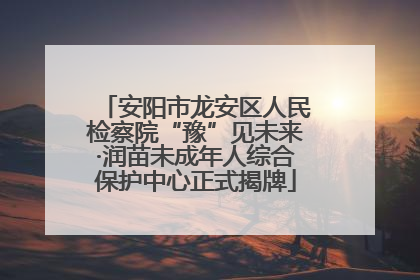 安阳市龙安区人民检察院“豫”见未来·润苗未成年人综合保护中心正式揭牌