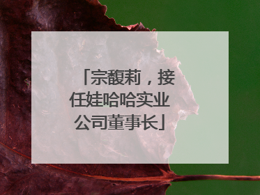 宗馥莉，接任娃哈哈实业公司董事长