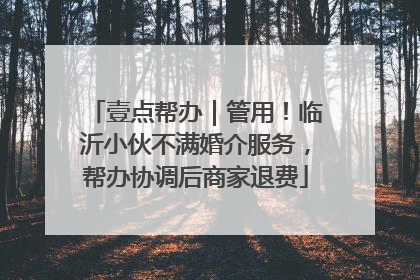 壹点帮办｜管用！临沂小伙不满婚介服务，帮办协调后商家退费