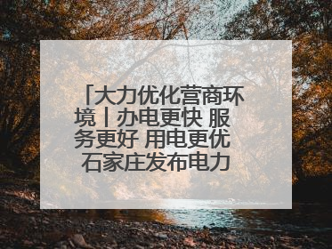 大力优化营商环境丨办电更快 服务更好 用电更优 石家庄发布电力服务助力经济高质量发展八项措施