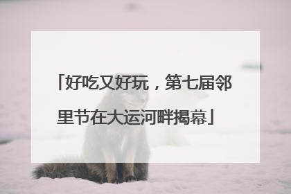好吃又好玩，第七届邻里节在大运河畔揭幕