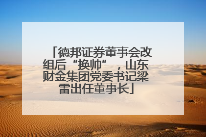 德邦证券董事会改组后“换帅”，山东财金集团党委书记梁雷出任董事长