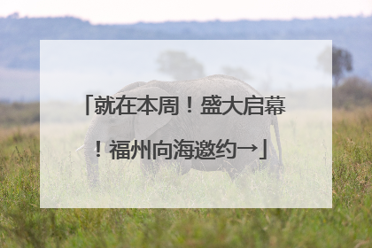 就在本周！盛大启幕！福州向海邀约→