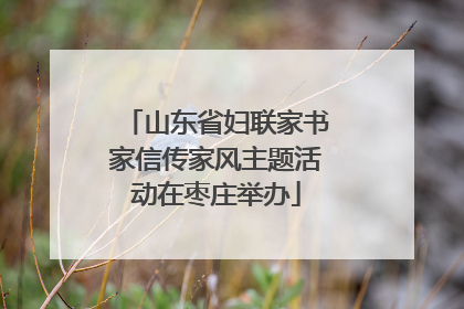山东省妇联家书家信传家风主题活动在枣庄举办