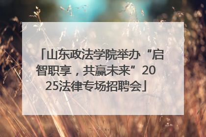 山东政法学院举办“启智职享，共赢未来”2025法律专场招聘会