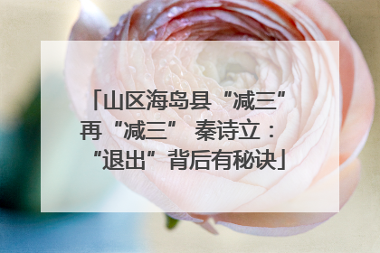 山区海岛县“减三”再“减三” 秦诗立：“退出”背后有秘诀