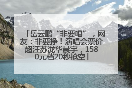 岳云鹏“非要唱”，网友：非要挣！演唱会票价超汪苏泷华晨宇，1580元档20秒抢空