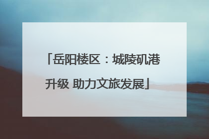 岳阳楼区：城陵矶港升级 助力文旅发展