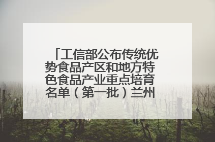 工信部公布传统优势食品产区和地方特色食品产业重点培育名单（第一批）兰州牛肉拉面位列其中