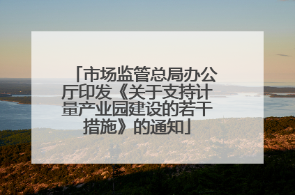 市场监管总局办公厅印发《关于支持计量产业园建设的若干措施》的通知