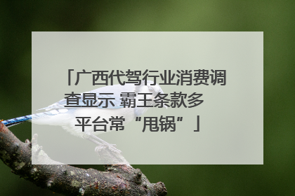 广西代驾行业消费调查显示 霸王条款多 平台常“甩锅”