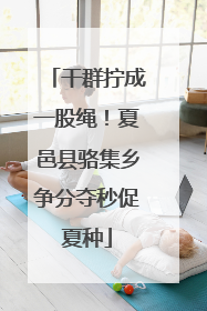 干群拧成一股绳！夏邑县骆集乡争分夺秒促夏种