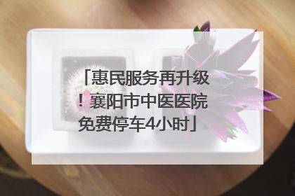 惠民服务再升级！襄阳市中医医院免费停车4小时