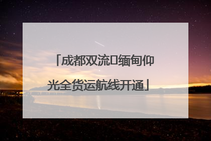 成都双流⇌缅甸仰光全货运航线开通