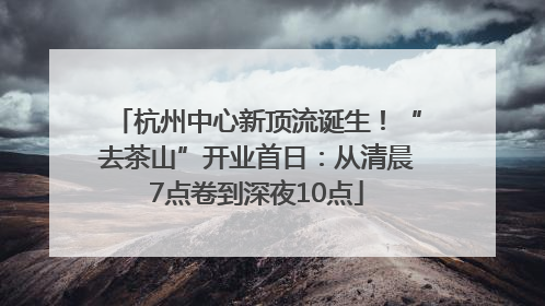 杭州中心新顶流诞生！“去茶山”开业首日：从清晨7点卷到深夜10点
