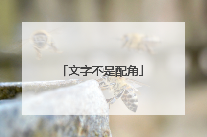 文字不是配角