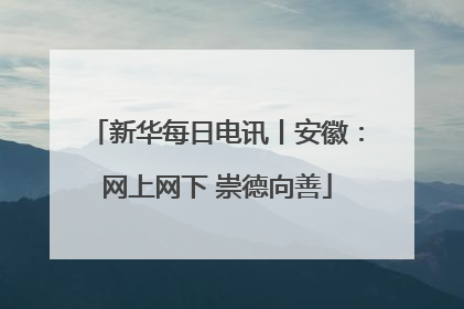 新华每日电讯丨安徽：网上网下 崇德向善
