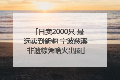 日卖2000只 最远卖到新疆 宁波慈溪非遗粽凭啥火出圈