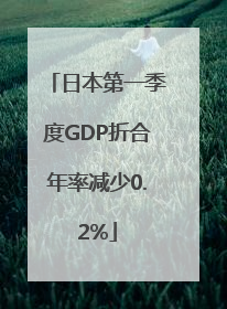 日本第一季度GDP折合年率减少0.2%
