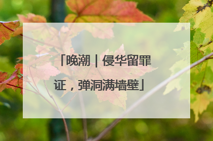 晚潮｜侵华留罪证，弹洞满墙壁