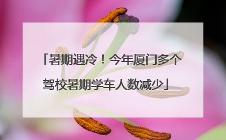 暑期遇冷！今年厦门多个驾校暑期学车人数减少