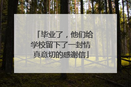 毕业了，他们给学校留下了一封情真意切的感谢信