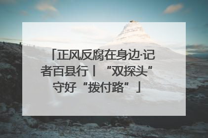 正风反腐在身边·记者百县行丨“双探头”守好“拨付路”