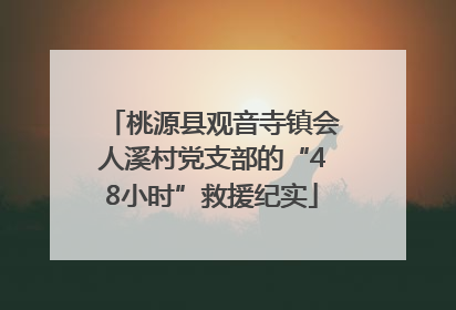 桃源县观音寺镇会人溪村党支部的“48小时”救援纪实