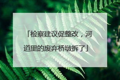 检察建议促整改，河道里的废弃桥墩拆了