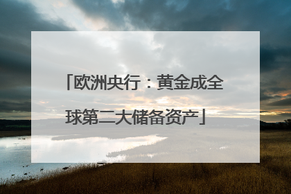 欧洲央行：黄金成全球第二大储备资产