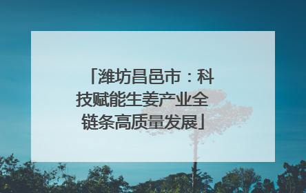 潍坊昌邑市：科技赋能生姜产业全链条高质量发展