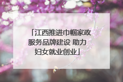 江西推进巾帼家政服务品牌建设 助力妇女就业创业