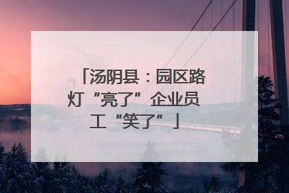 汤阴县：园区路灯“亮了”企业员工“笑了”