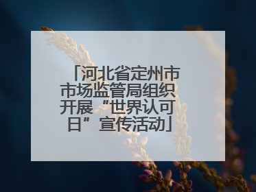 河北省定州市市场监管局组织开展“世界认可日”宣传活动