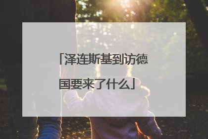 泽连斯基到访德国要来了什么