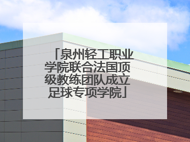 泉州轻工职业学院联合法国顶级教练团队成立足球专项学院