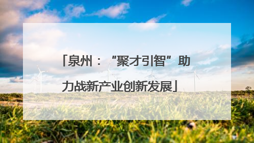 泉州：“聚才引智”助力战新产业创新发展