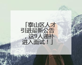 泰山区人才引进最新公告，这9人递补进入面试！